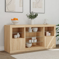 Thumbnail for Sideboard mit LED-Leuchten Sonoma-Eiche 142,5x37x67 cm
