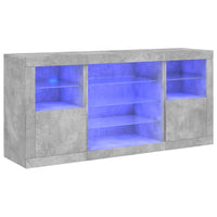 Thumbnail for Sideboard mit LED-Leuchten Betongrau 142,5x37x67 cm