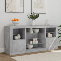 Thumbnail for Sideboard mit LED-Leuchten Betongrau 142,5x37x67 cm