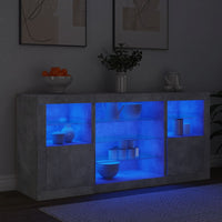Thumbnail for Sideboard mit LED-Leuchten Betongrau 142,5x37x67 cm