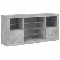 Thumbnail for Sideboard mit LED-Leuchten Betongrau 142,5x37x67 cm