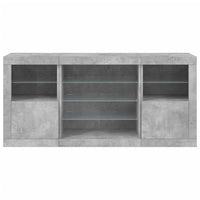 Thumbnail for Sideboard mit LED-Leuchten Betongrau 142,5x37x67 cm