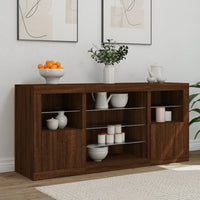 Thumbnail for Sideboard mit LED-Leuchten Braun Eichen-Optik 142,5x37x67 cm