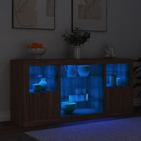 Thumbnail for Sideboard mit LED-Leuchten Braun Eichen-Optik 142,5x37x67 cm