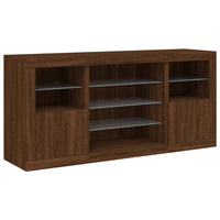 Thumbnail for Sideboard mit LED-Leuchten Braun Eichen-Optik 142,5x37x67 cm