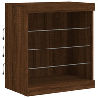 Thumbnail for Sideboard mit LED-Leuchten Braun Eichen-Optik 142,5x37x67 cm