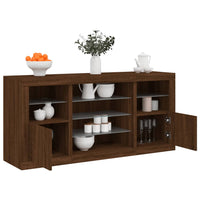 Thumbnail for Sideboard mit LED-Leuchten Braun Eichen-Optik 142,5x37x67 cm