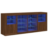 Thumbnail for Sideboard mit LED-Leuchten Braun Eichen-Optik 163x37x67 cm