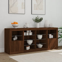 Thumbnail for Sideboard mit LED-Leuchten Braun Eichen-Optik 163x37x67 cm