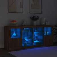 Thumbnail for Sideboard mit LED-Leuchten Braun Eichen-Optik 163x37x67 cm