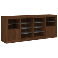 Thumbnail for Sideboard mit LED-Leuchten Braun Eichen-Optik 163x37x67 cm