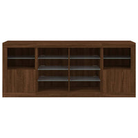 Thumbnail for Sideboard mit LED-Leuchten Braun Eichen-Optik 163x37x67 cm
