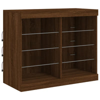 Thumbnail for Sideboard mit LED-Leuchten Braun Eichen-Optik 163x37x67 cm