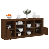 Thumbnail for Sideboard mit LED-Leuchten Braun Eichen-Optik 163x37x67 cm