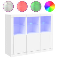 Thumbnail for Sideboards mit LED-Leuchten 3 Stk. Weiß Holzwerkstoff