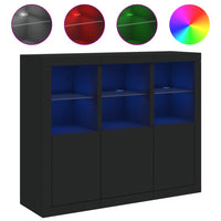 Thumbnail for Sideboards mit LED-Leuchten 3 Stk. Schwarz Holzwerkstoff
