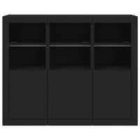 Thumbnail for Sideboards mit LED-Leuchten 3 Stk. Schwarz Holzwerkstoff