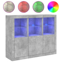Thumbnail for Sideboards mit LED-Leuchten 3 Stk. Betongrau Holzwerkstoff