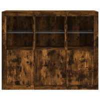 Thumbnail for Sideboards mit LED-Leuchten 3 Stk. Räuchereiche Holzwerkstoff