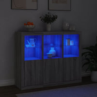 Thumbnail for Sideboards mit LED-Leuchten 3 Stk. Grau Sonoma Holzwerkstoff