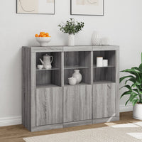Thumbnail for Sideboards mit LED-Leuchten 3 Stk. Grau Sonoma Holzwerkstoff