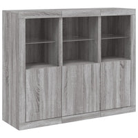 Thumbnail for Sideboards mit LED-Leuchten 3 Stk. Grau Sonoma Holzwerkstoff