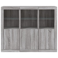Thumbnail for Sideboards mit LED-Leuchten 3 Stk. Grau Sonoma Holzwerkstoff