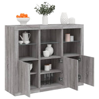 Thumbnail for Sideboards mit LED-Leuchten 3 Stk. Grau Sonoma Holzwerkstoff