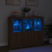 Thumbnail for Sideboards mit LED-Leuchten 3 Stk. Braun Eichen-Optik