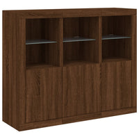 Thumbnail for Sideboards mit LED-Leuchten 3 Stk. Braun Eichen-Optik