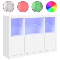 Thumbnail for Sideboards mit LED-Leuchten 3 Stk. Weiß Holzwerkstoff