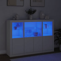 Thumbnail for Sideboards mit LED-Leuchten 3 Stk. Weiß Holzwerkstoff