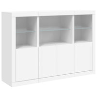 Thumbnail for Sideboards mit LED-Leuchten 3 Stk. Weiß Holzwerkstoff