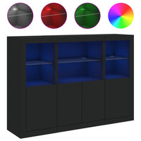 Thumbnail for Sideboards mit LED-Leuchten 3 Stk. Schwarz Holzwerkstoff