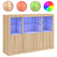 Thumbnail for Sideboards mit LED-Leuchten 3 Stk. Sonoma-Eiche Holzwerkstoff