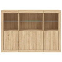 Thumbnail for Sideboards mit LED-Leuchten 3 Stk. Sonoma-Eiche Holzwerkstoff