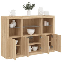 Thumbnail for Sideboards mit LED-Leuchten 3 Stk. Sonoma-Eiche Holzwerkstoff