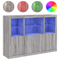Thumbnail for Sideboards mit LED-Leuchten 3 Stk. Grau Sonoma Holzwerkstoff