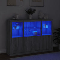 Thumbnail for Sideboards mit LED-Leuchten 3 Stk. Grau Sonoma Holzwerkstoff