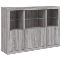 Thumbnail for Sideboards mit LED-Leuchten 3 Stk. Grau Sonoma Holzwerkstoff