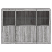 Thumbnail for Sideboards mit LED-Leuchten 3 Stk. Grau Sonoma Holzwerkstoff