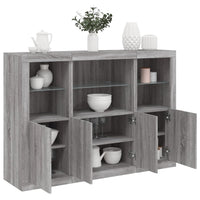 Thumbnail for Sideboards mit LED-Leuchten 3 Stk. Grau Sonoma Holzwerkstoff