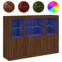 Thumbnail for Sideboards mit LED-Leuchten 3 Stk. Braun Eichen-Optik