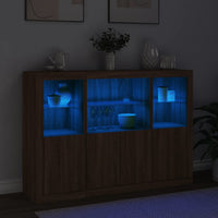 Thumbnail for Sideboards mit LED-Leuchten 3 Stk. Braun Eichen-Optik