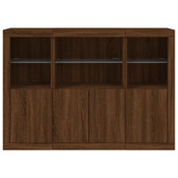 Thumbnail for Sideboards mit LED-Leuchten 3 Stk. Braun Eichen-Optik