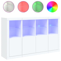Thumbnail for Sideboards mit LED-Leuchten 3 Stk. Weiß Holzwerkstoff