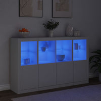 Thumbnail for Sideboards mit LED-Leuchten 3 Stk. Weiß Holzwerkstoff