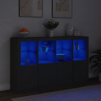 Thumbnail for Sideboards mit LED-Leuchten 3 Stk. Schwarz Holzwerkstoff