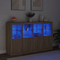 Thumbnail for Sideboards mit LED-Leuchten 3 Stk. Sonoma-Eiche Holzwerkstoff