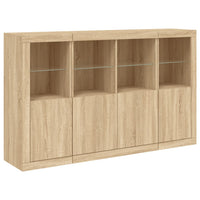 Thumbnail for Sideboards mit LED-Leuchten 3 Stk. Sonoma-Eiche Holzwerkstoff